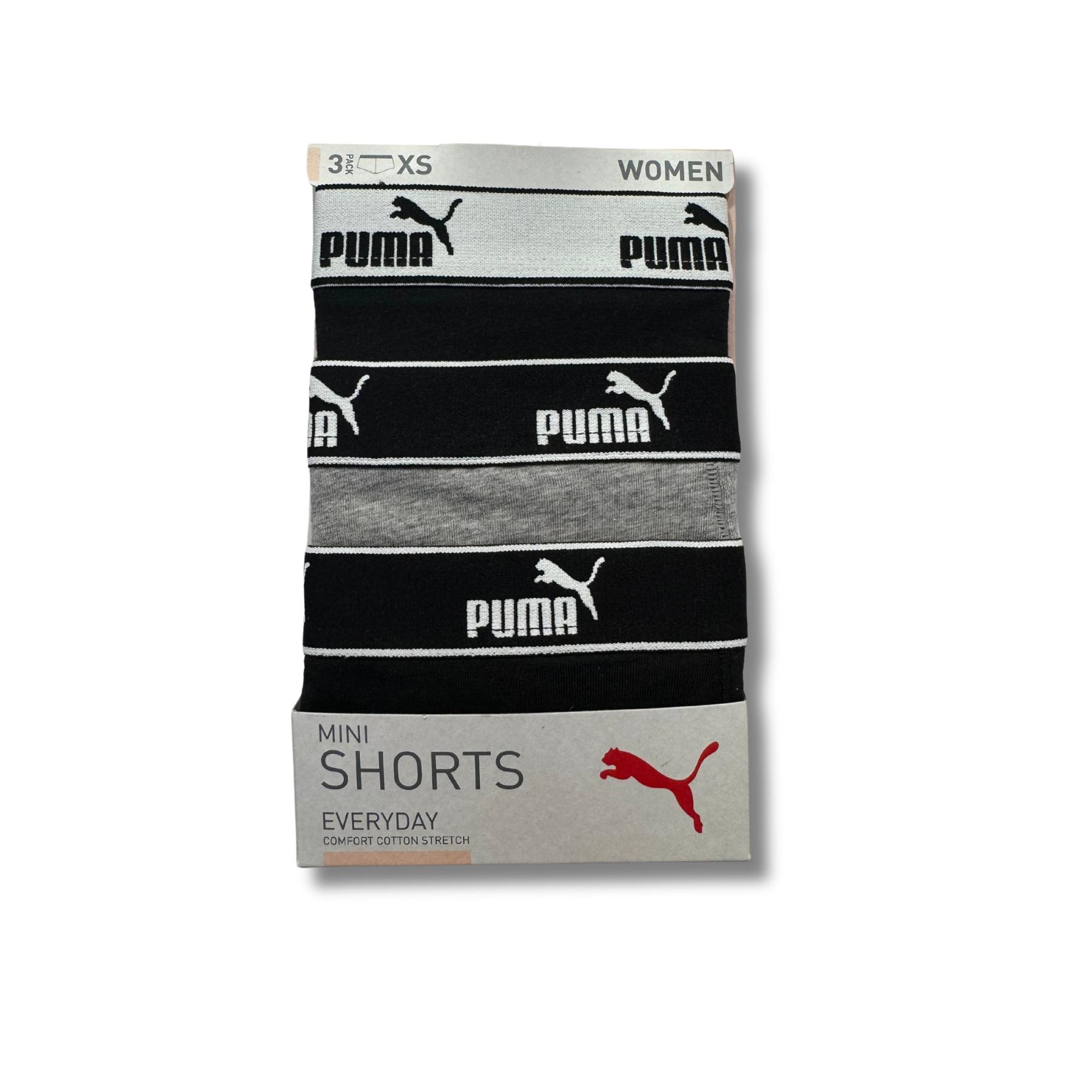 Puma BASIC MINI SHORT 3er-Pack 93533602 Damen-Slips L gray
