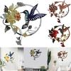 Metall Vogel Wandkunst Dekoration Für Wohnzimmer Garten Außen Haus Mit Blumendesign
