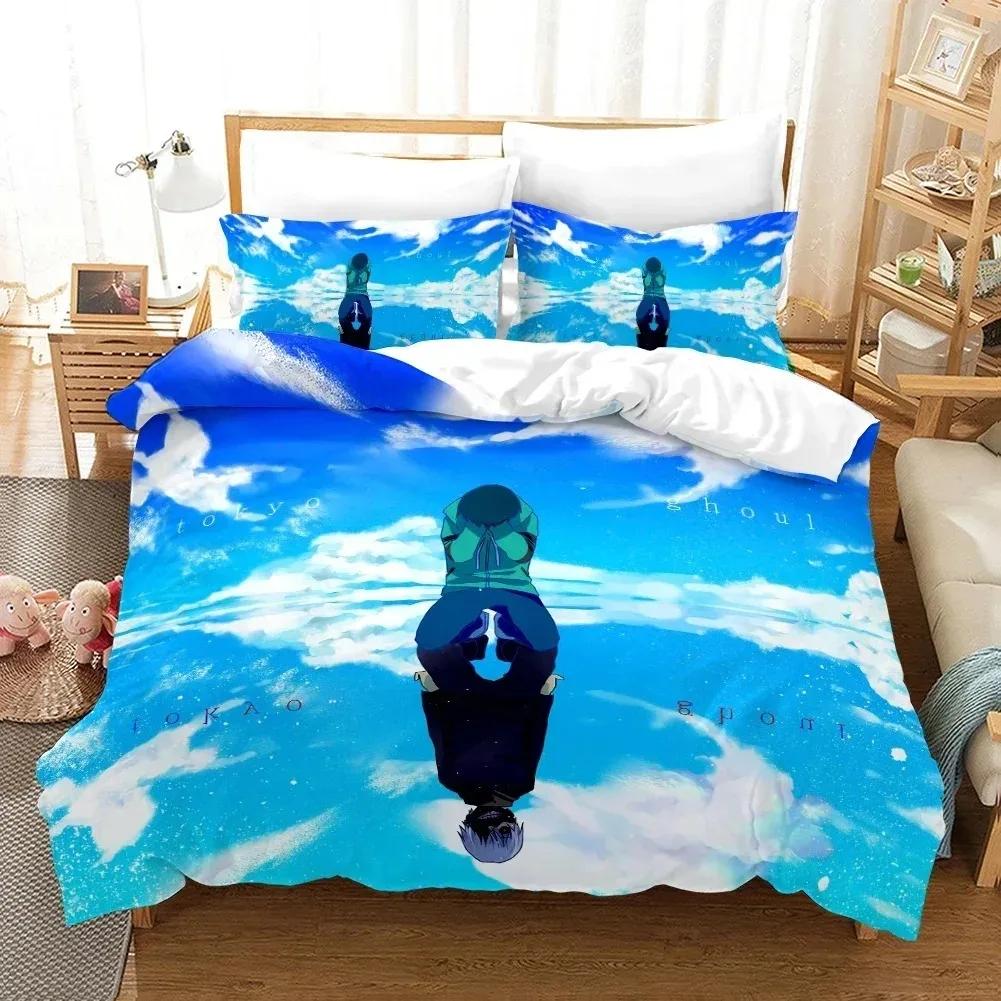 3D Printed Cartoons Tokyo Ghoul Kaneki Ken Bedding Set Duvet Cover Double Twin Full Queen King Adult Kids Bedclothes Quilt Cover