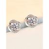 S925 Sterling Silver Stud Earrings 2024 New Arrival Tide Fancy Earrings with Diamond Clover Simple Graceful All-Match Silver Ornament