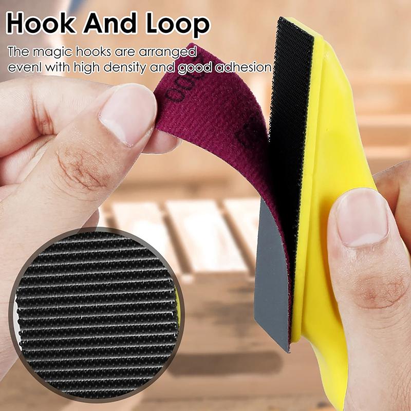 3.5"X 1" Mini Sandpaper Kit With Hook And Loop Sanding Block 71 Pcs Assorted 40/80/120/180/240/400/600 Grits For Polishing