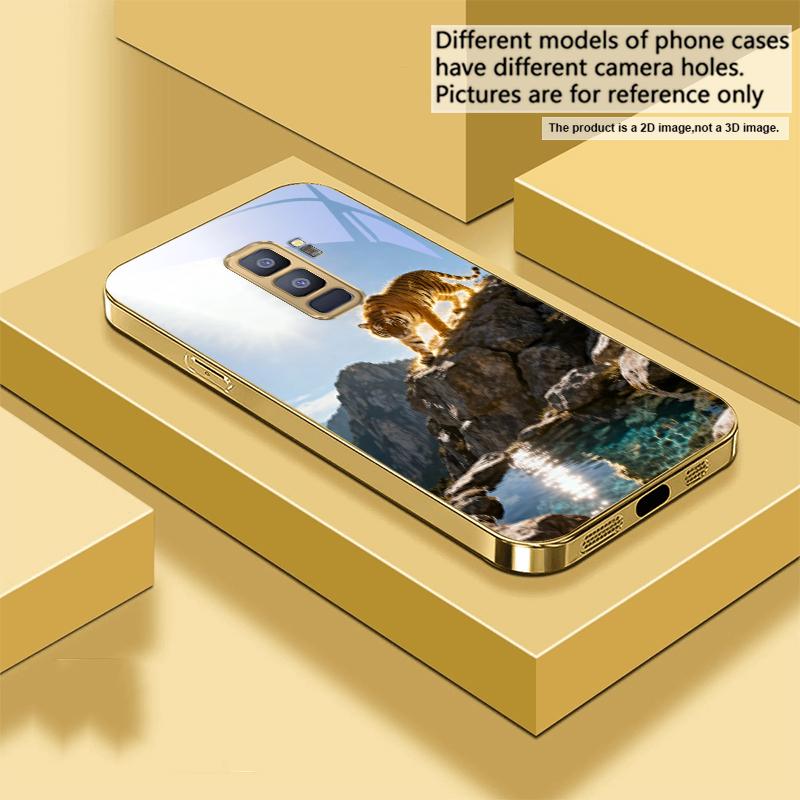 

The Golden Noble Tiger For Samsung Galaxy S26 S20 FE S21 S22 S23 Plus S24 Ultra 25Ultra S21+ S9 S22 Golden glass phone case Galaxy S9+