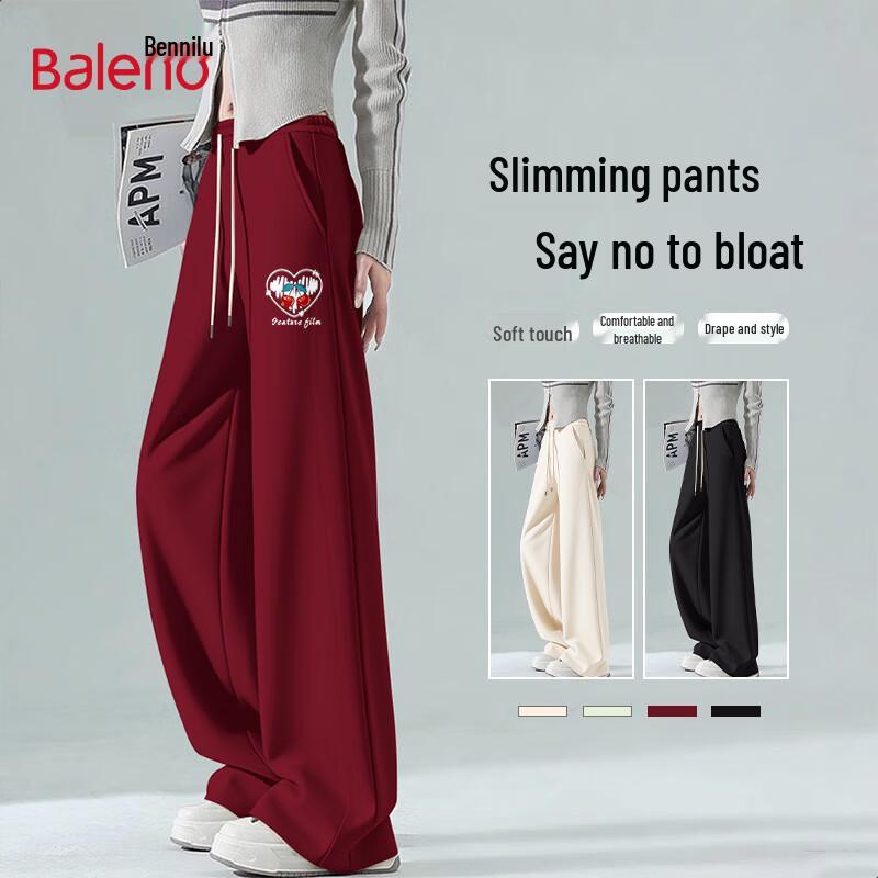 

Baleno Women s High-Waist Loose Fit Wide Leg Sweatpants 2XL