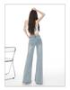 Women's Dark Blue Low-Rise Micro Flare Jeans - Autumn 2025 Slim Fit, Stretch Bell Bottoms