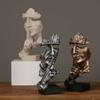 Abstract Statue Resin Desktop Ornaments Sculpture Miniature Figurines Face Character Nordic Art Crafts Office Home