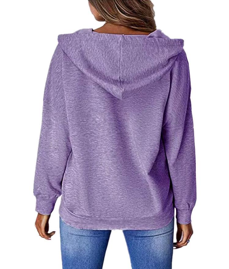 Casual Hooded Long Sleeve Zip Pullover Digitally Printed Womens Sweatshirt Trendy Style Comfortable Loose Fit for Daily & Casual Wear