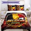 Set Biancheria da Letto Stampata Calcio Belgio 3 Pezzi Copriletto Traspirante Accogliente come Regalo per Inaugurazione Casa o Festa