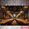 2D Great Hall Backdrop for Wizard School Cosplay & Movie Night Decoration