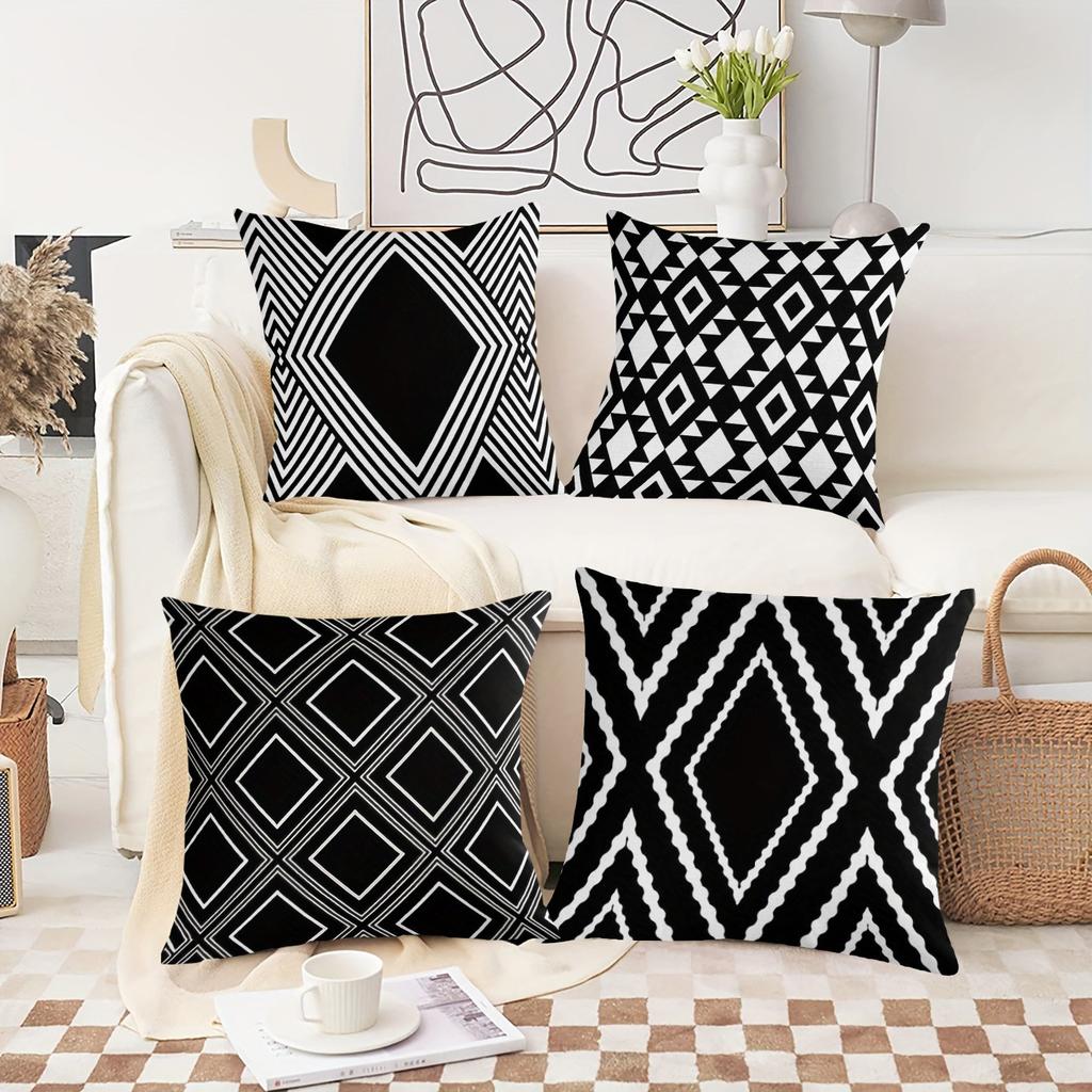 Brown - Toned Floral Pattern Pillowcasebedroom Living Room Sofa Home Decor Polyester Cushion Cover With Zipper