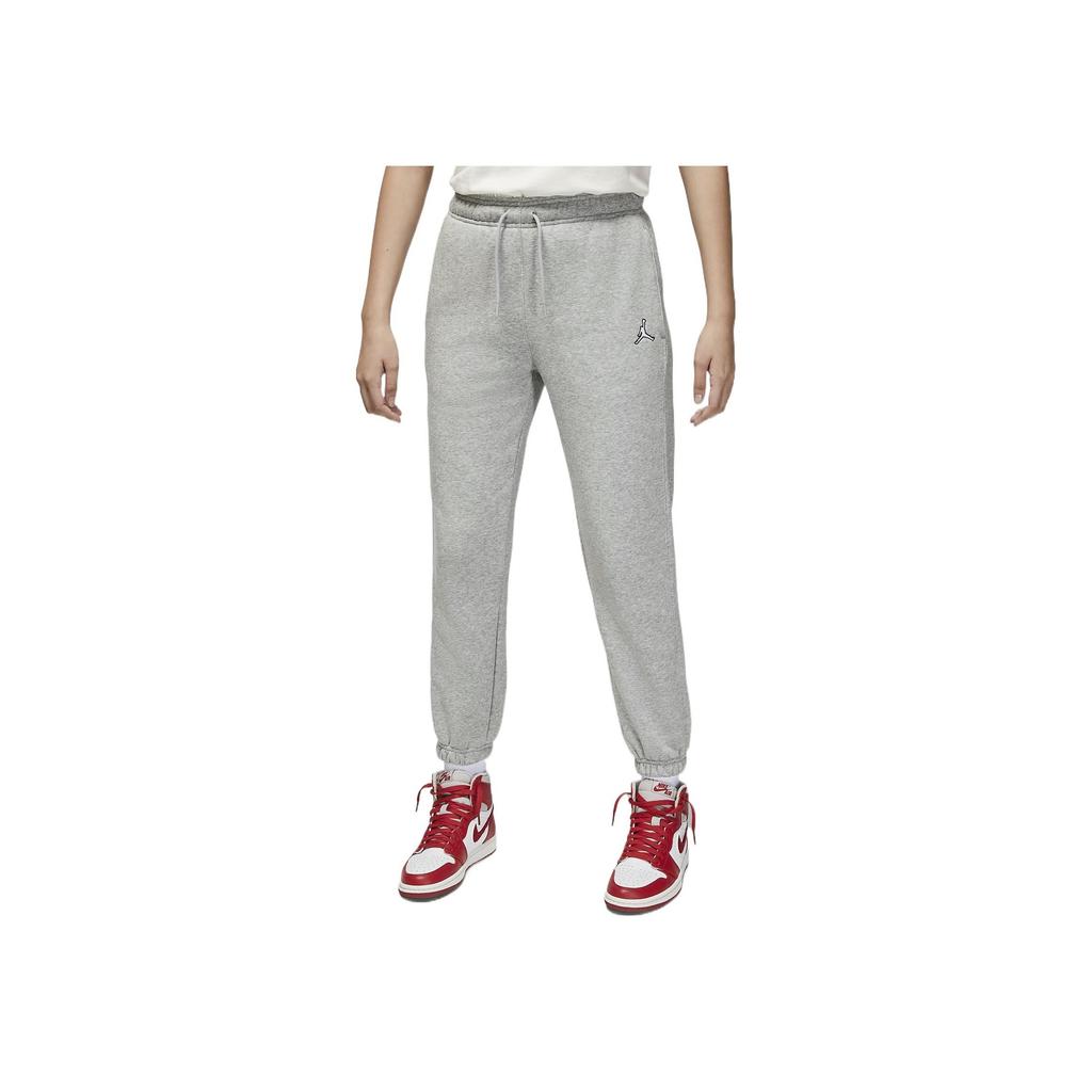 Jordan Brooklyn Classic Air  Logo Print Fleece Cuffed Pants Women Pants Light-Gray DQ4479-063