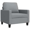 Vidaxl Armchair, Light Gray, 60 Cm, Upholstered In Fabric