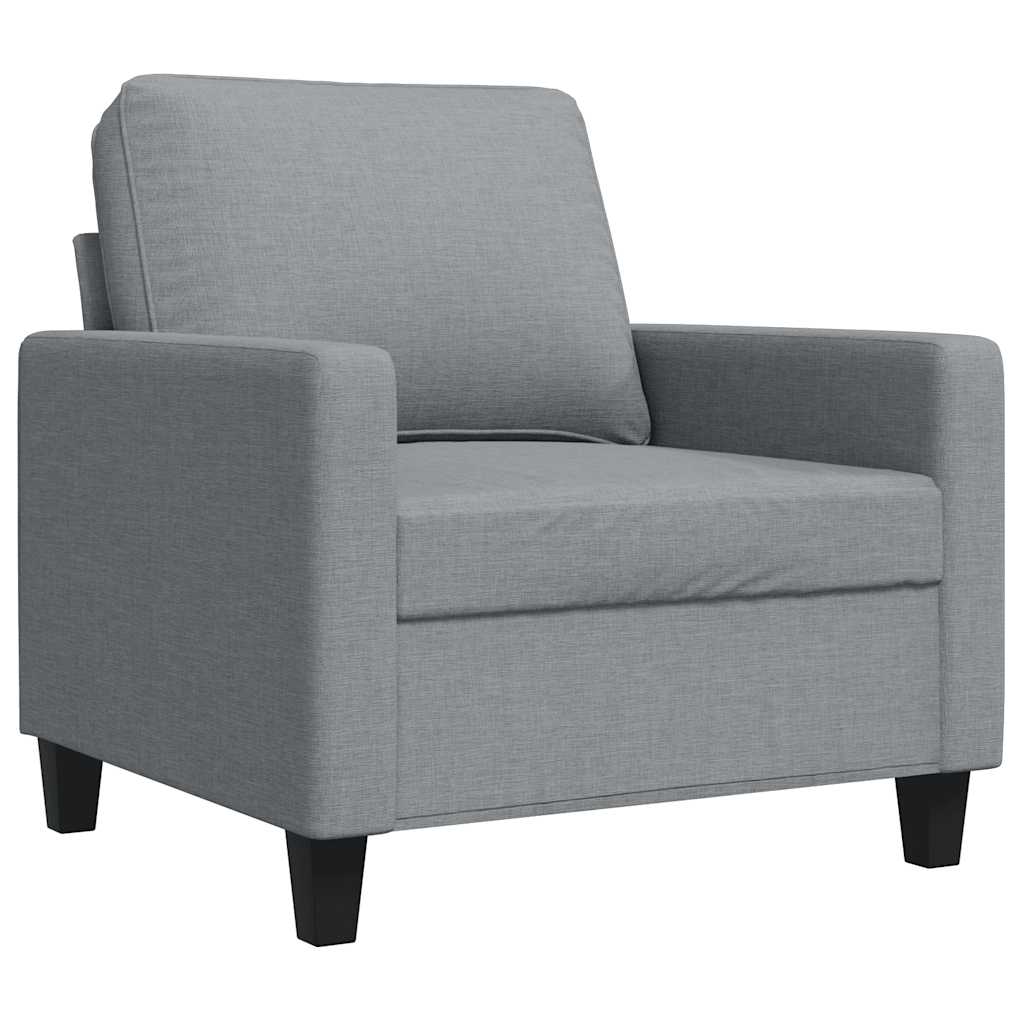 Vidaxl Armchair, Light Gray, 60 Cm, Upholstered In Fabric