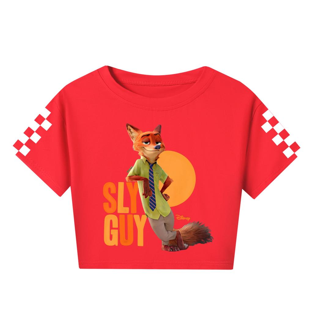 Modische Rundhals-Kurzarm-Arbeitskleidung bedruckte Oberteile für Kinder-Sommeroberteile