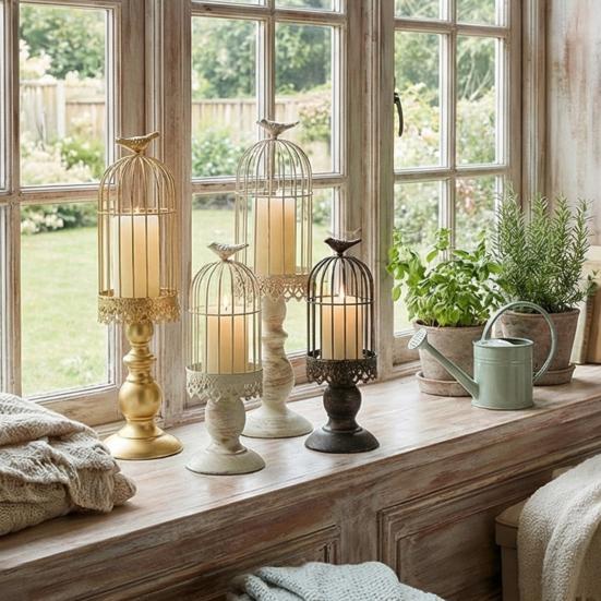 Yousheng Birdcage Candle Holder, Vintage Iron Candle Stick Holder, Decorative Wedding Candle Centerpiece for