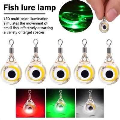 Neue Mini-Angelköder-Leuchte LED Tiefsee-Köder Augenform Angeln Tintenfischköder Leuchtköder zum Anlocken von Fischen