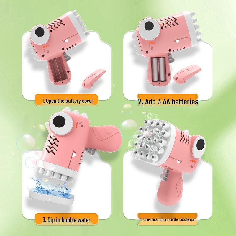 Pistol cu Bule Dinozaur pentru Copii - Semi-Automat, Etanș, Jucărie Portabilă