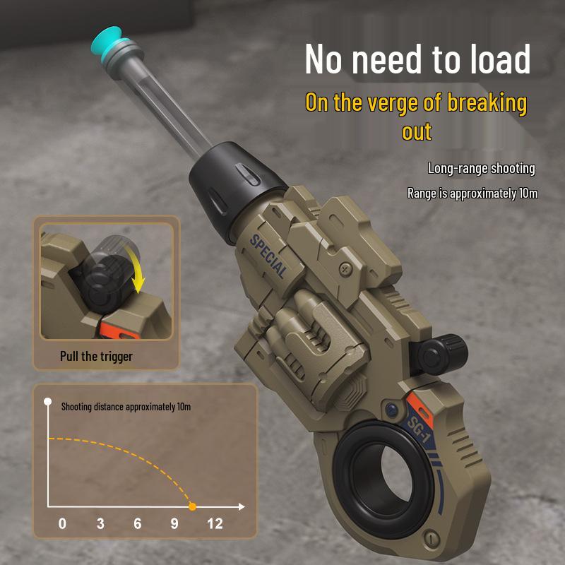 Children's Mini Spin Launcher Toy Revolver - Fingertip Spinner Gift for Boys with One-Key Cocking