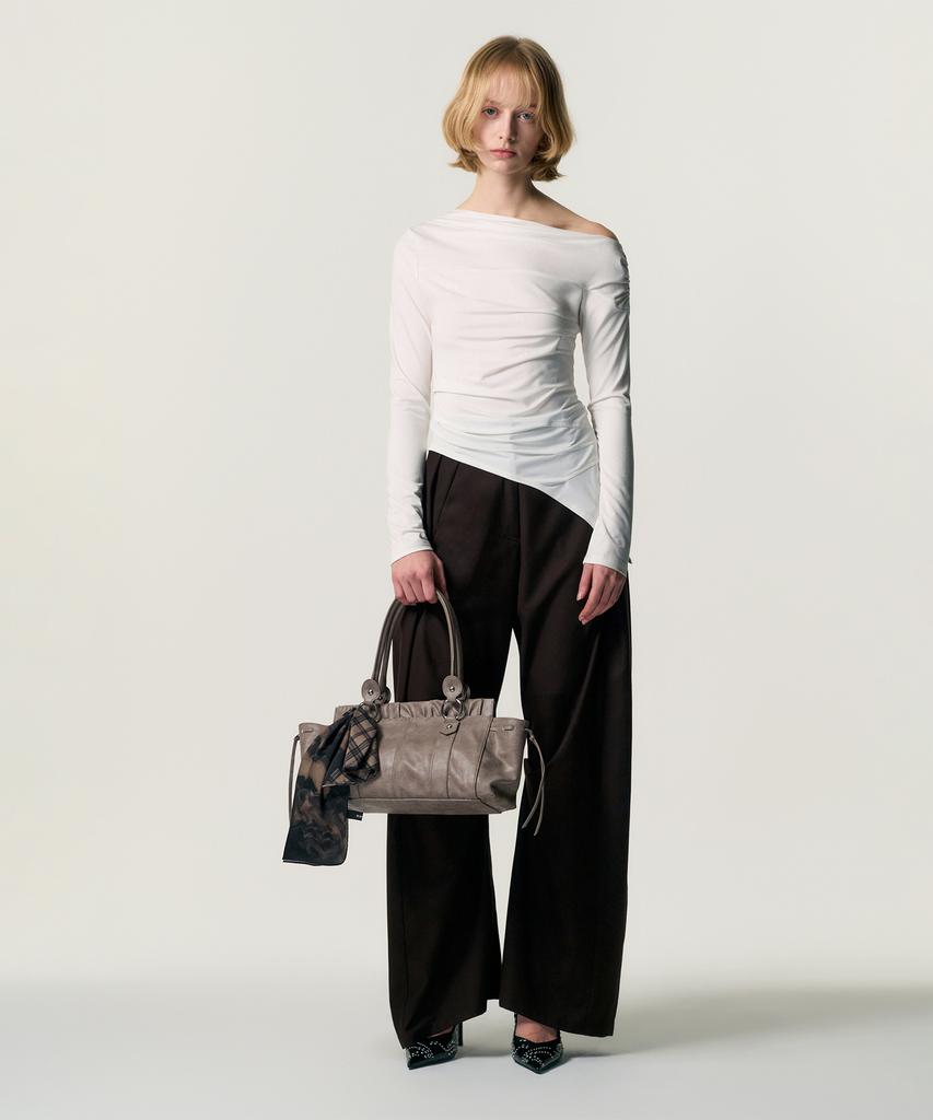 Kimzisu Ruched Belt Tote Bag_Grey