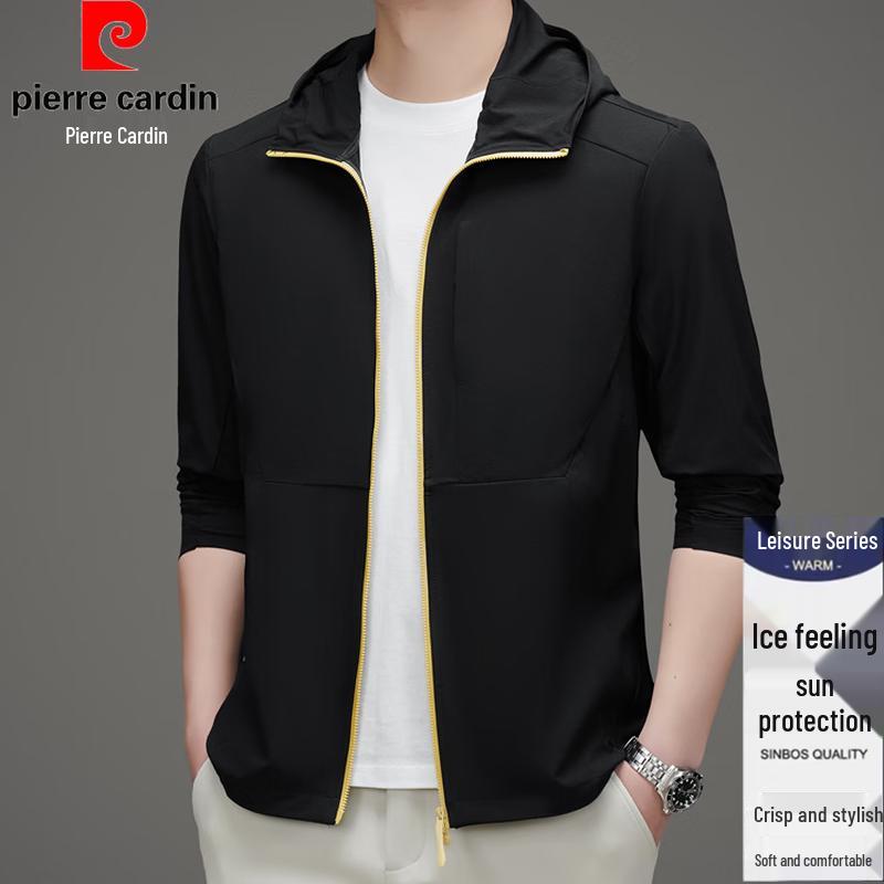 Pierre Cardin Men s Lightweight Sun Protection Hooded Jacket M
