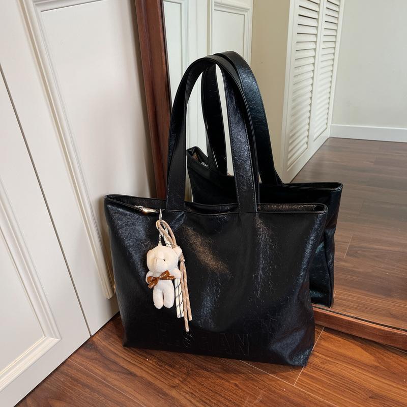 Versatile simple shoulder big bag, casual college student commuter tote bag, new large-capacity bag