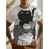Summer Mans Animal Cat T-shirt Creative 3D Printed Short Sleeved T-shirt Fashionable Comfortable Soft Breathable Large Loose T-shirt
