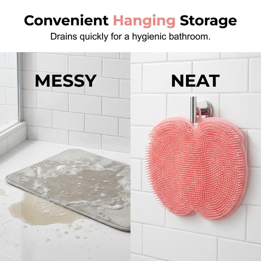Exfoliation Silicone Foot Cleaning Massage Mat Non Slip Foot Scrubber Pad for Daily Bath Use