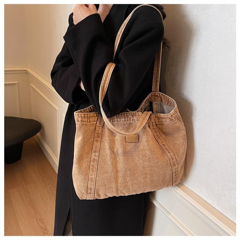 Customized Vintage Denim Bag for Women 2025 New Small Retro Shoulder Bag Casual Tote Bag