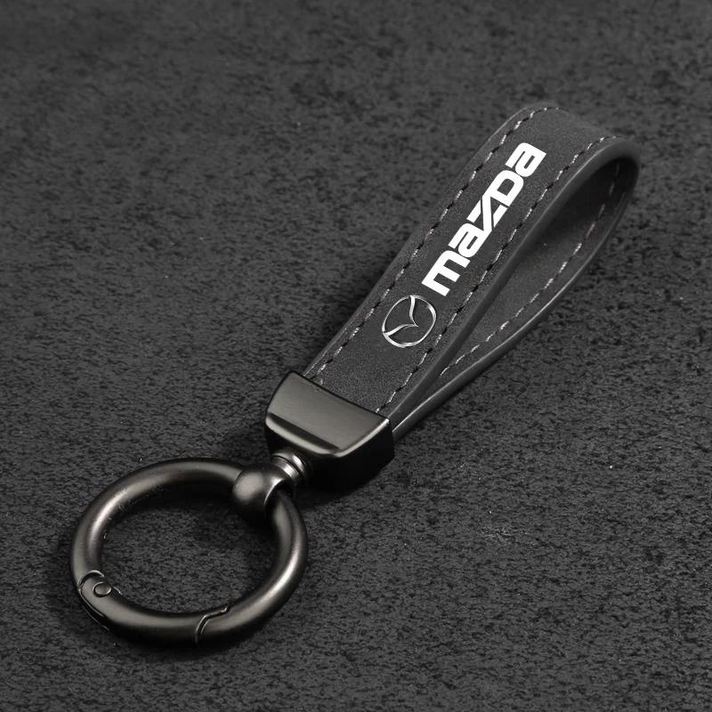2025 Hot New Women Men Luxury Car KeyRing Suede Leather Car Keychain For Mazda 3 6 Atenza Protege Cx9 Cx7 Cx5 Rx8 Rx7 Mx5 Speed