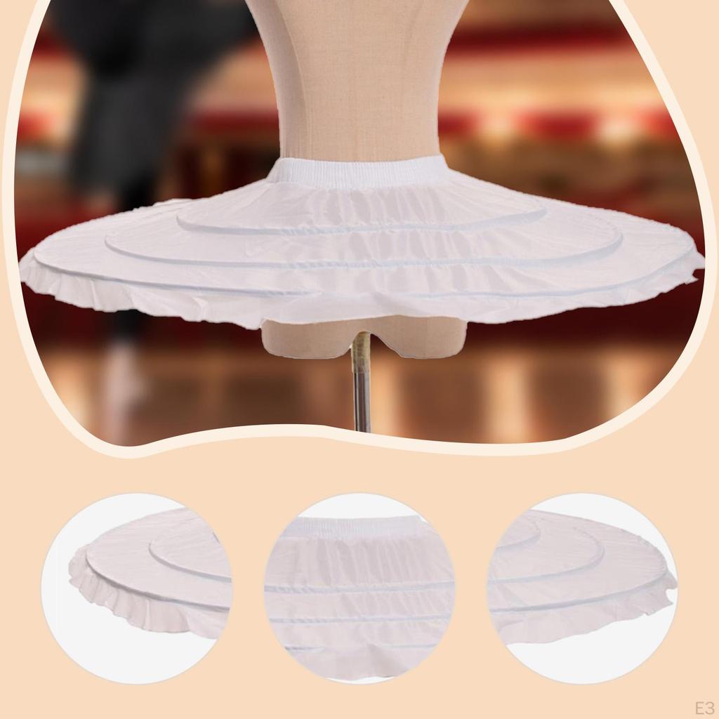 Ballet Skirt Petticoat 3 Hoop for Cosplay Wedding Bridal Gown Performance Gothic