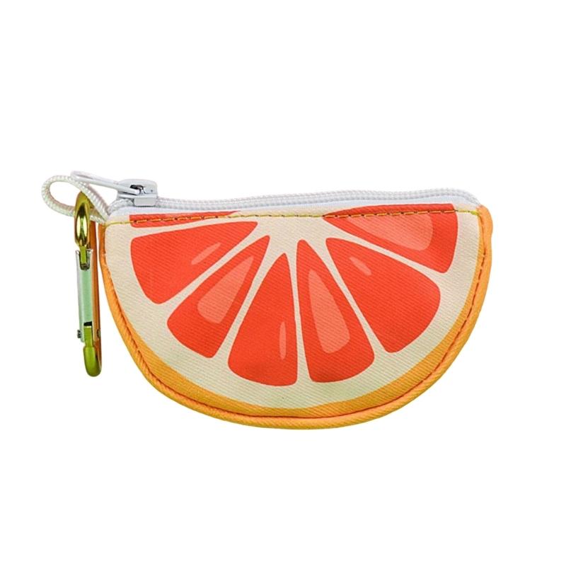 Zippered Dog Poop Bag Dispenser Hangable Dog Poop Bag Holder Outdoor Pet Walking Gear Fruit Print Pet Waste Bag Holder