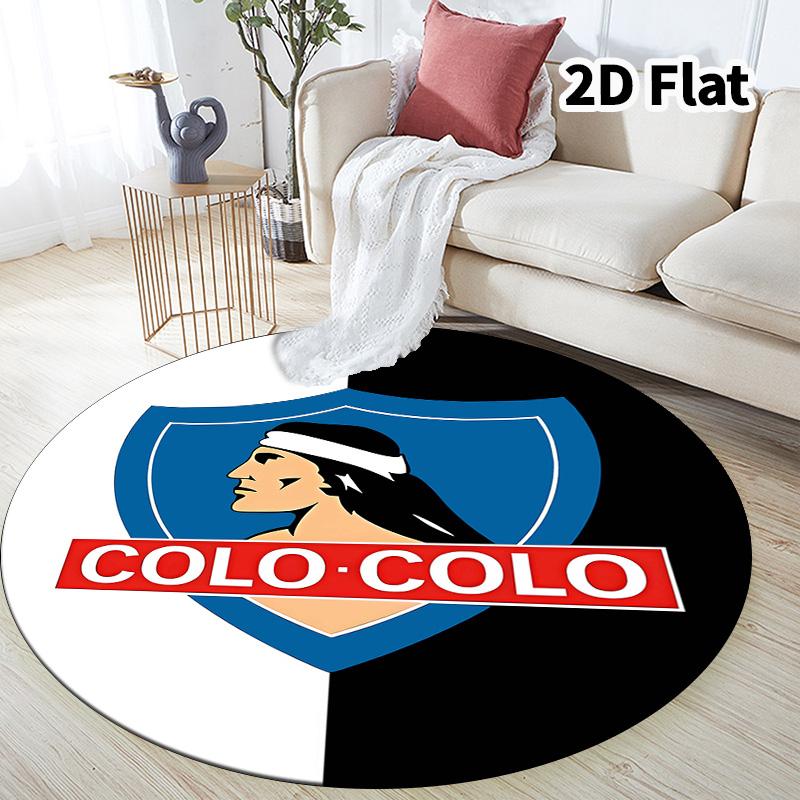 Club Social Y Deportivo Colocolo Round Area Rug Carpet Rug For Living Room Bedroom Sofa Playroom Decor Nonslip Floor Mat