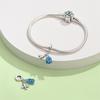 Original Copper Charms Luxury Blue Travel Case Pendant Airplane Beads Fit Bracelet Diy Women Making Delicate Gift