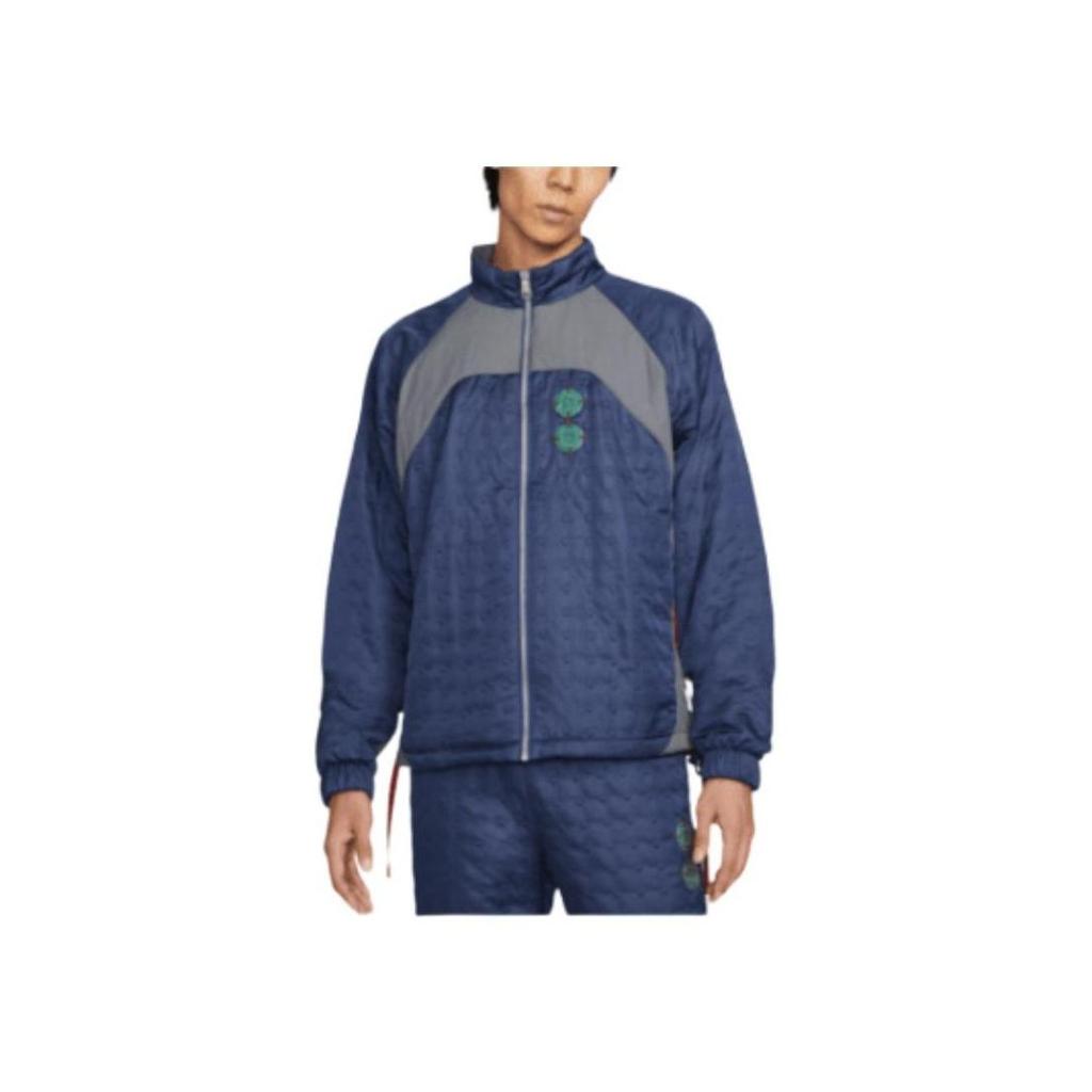 Nike Color Block Stand Collar Zip Long Sleeve Waterproof Jacket Men Jackets Dark-Blue DJ9743-414