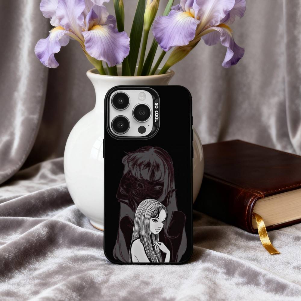 Movie H-Horror T-Tomie-E Phone Case For iPhone17,16,15,14,13,12,11 Plus,Pro Max Black Candy Silver Phone Case