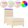 Maison Exclusive - Sommier à lattes de lit et matelas et LED Crème 100x200cm Tissu