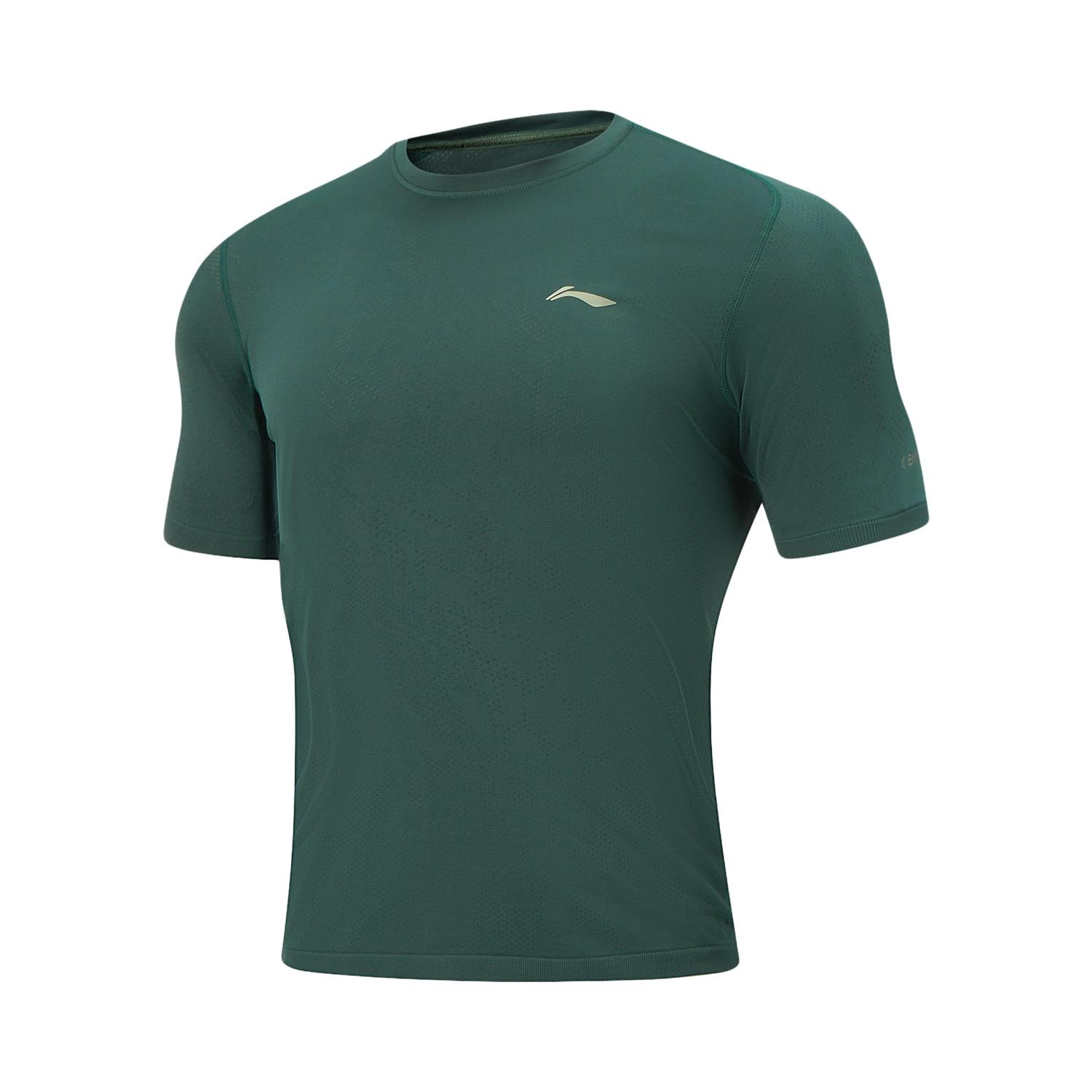 Li-Ning Quick-Dry Cool Round Neck Letter T-Shirt Men tops ATSW019-5 S
