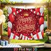 Party Backdrop Happy Birthday Birthday Red Photo Booth Background Front Door Decor