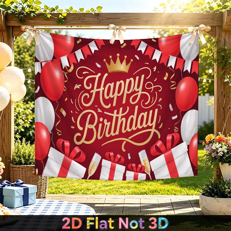 Party Backdrop Happy Birthday Birthday Red Photo Booth Background Front Door Decor