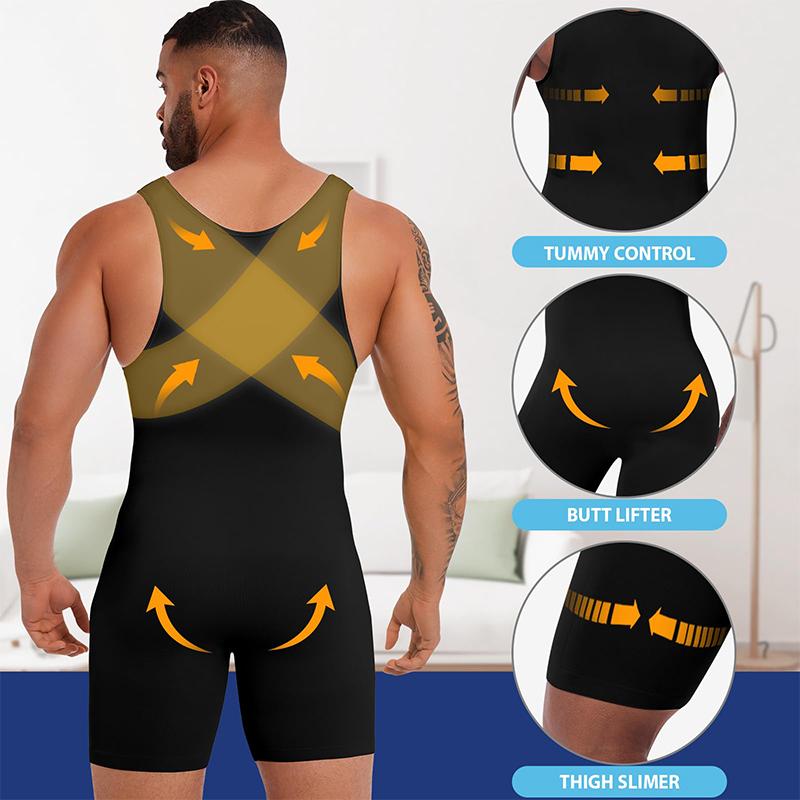 Herren Full Body Shaper Ärmelloses Abnehmen Weste Unterwäsche Kompression Nahtloser Body Shapewear Bauchkontrolle Faja Para Hombres