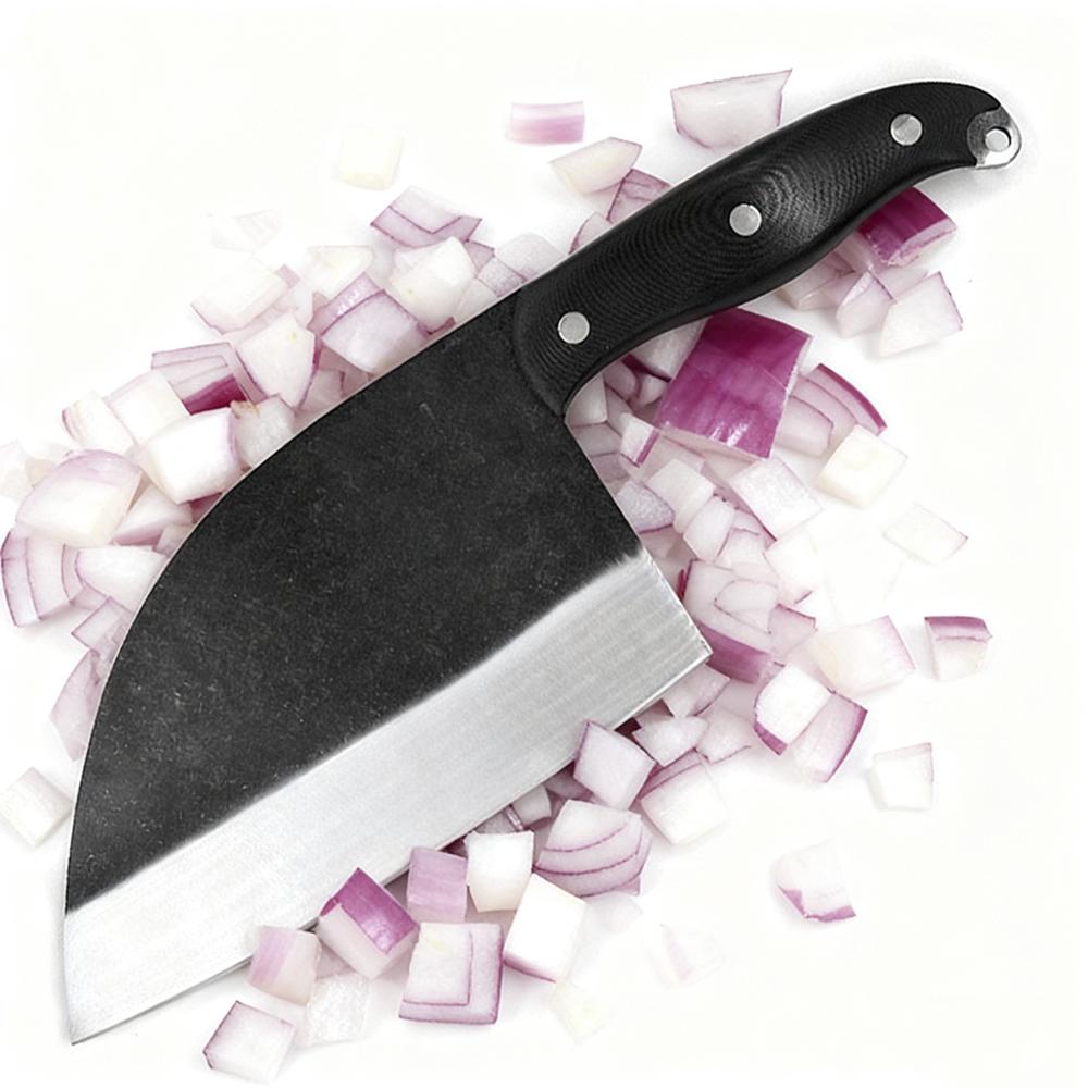 7 Inch Slicing Knife 1095 High Carbon Steel Blade G10 Handle Chef Cleaver Meat Cutting Vegetables Handmade Forged Kitchen Knives