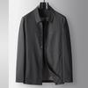 Men's Lightweight Lapel Workwear Jacket - Spring/Autumn Micro-Elastic Non-Iron Spandex Coat