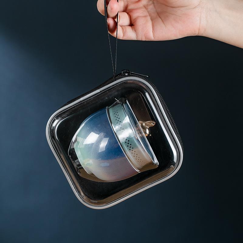 Outdoor Portable Travel Tea Set, One Pot, Three Cups, Express Cup, Tea Maker, Mid-Autumn Festival Year of the Rabbit Commemorative Gift