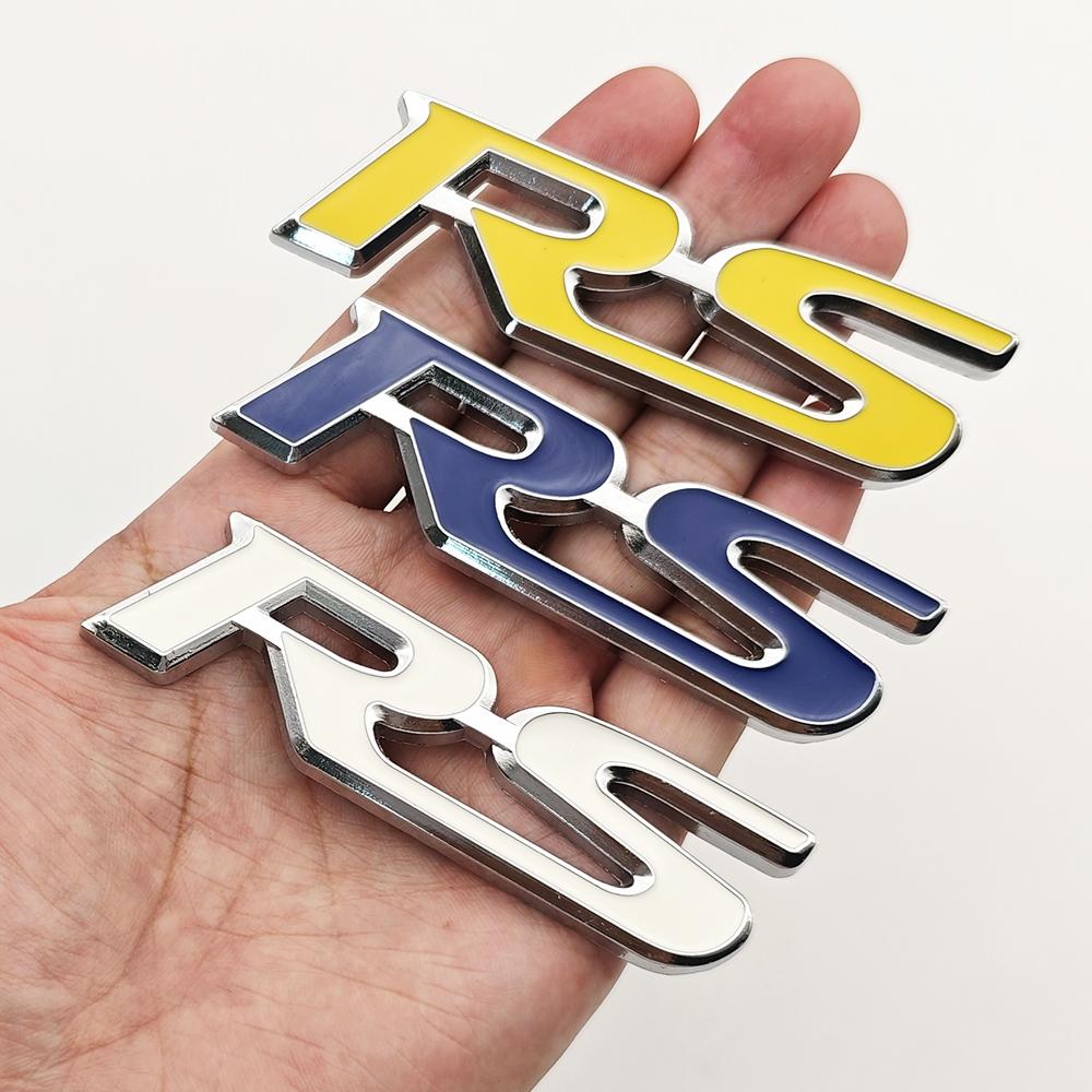 3D Metal Car Sticker RS Logo Badge Rear Trunk Fender Front Grill Emblem For Honda FIT Jazz Civic HRV Jade City CRV Acceessories