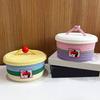 Storage Box with Lid Dust-Proof Organizer Colorful Cotton Thread Container for Bedside Table Dressing Table