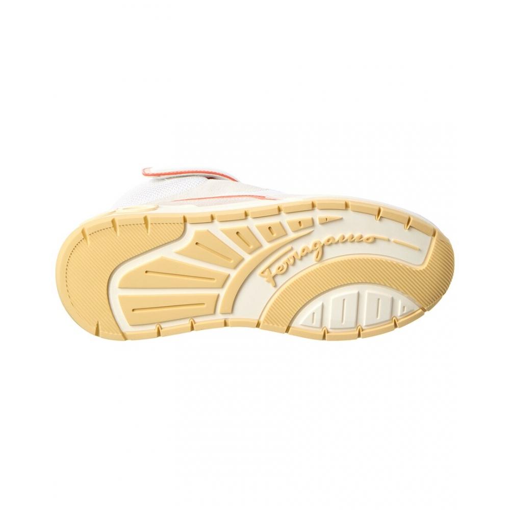 Salvatore Ferragamo Ferragamo Leather High Top Sneaker White