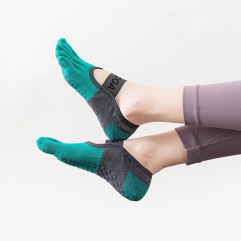 1 Pair Pilates Professional Non-slip Five-finger Socks Yoga Socks Women's Breathable Four-season Fitness Floor Yoga Socks