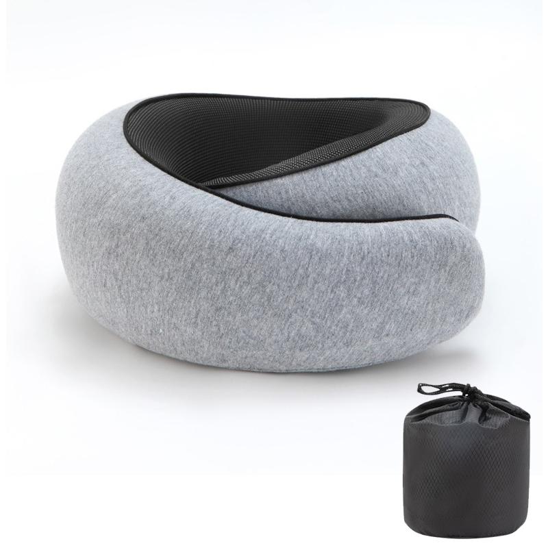 

Portable U-shaped Travel Pillow Neck Support Memory Foam Snail Style Travel Pillow Adjustable Soft Noon Break Pillow