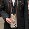 Crossbody Lanyard Cord Soft Acrylic Bracelet Case For iPhone 17 16 15 Pro Max 14 Plus 13 12 Liquid Silicone Shockproof Cover