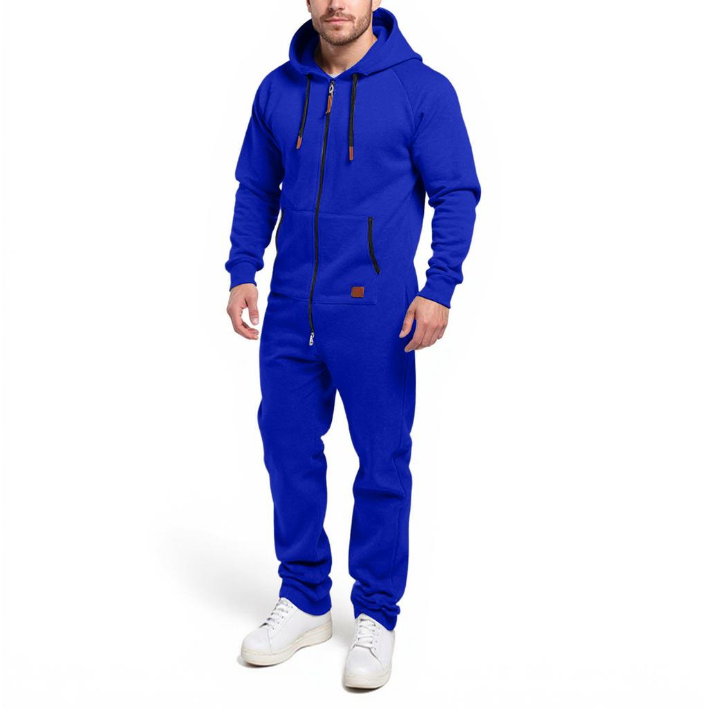 Herr Huva Jumpsuit Dragkedja Pyjamas Lekdräkt Joggingbyxor Träningsdräkt Overall Romper