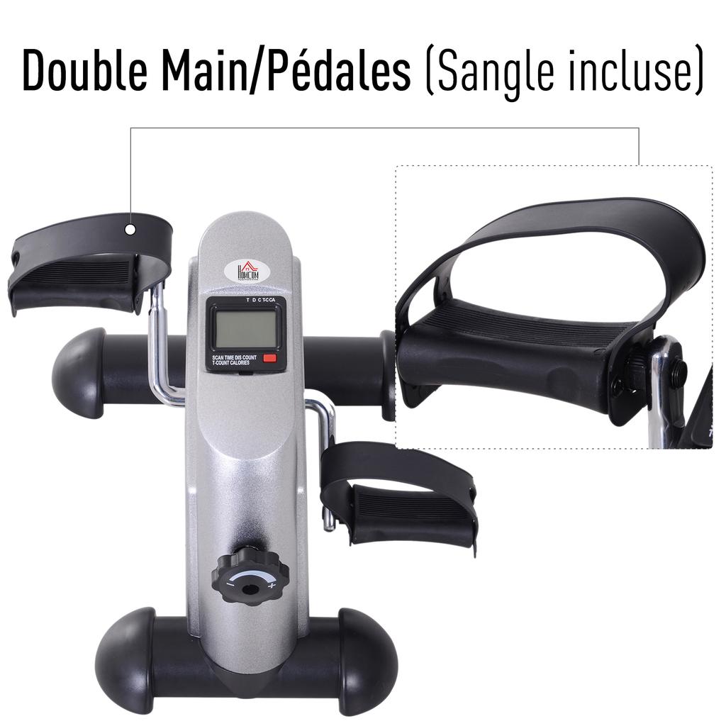 Mini exercise bike for legs arms fitness device with LCD screen dim. 39L x 40W x 31H cm silver